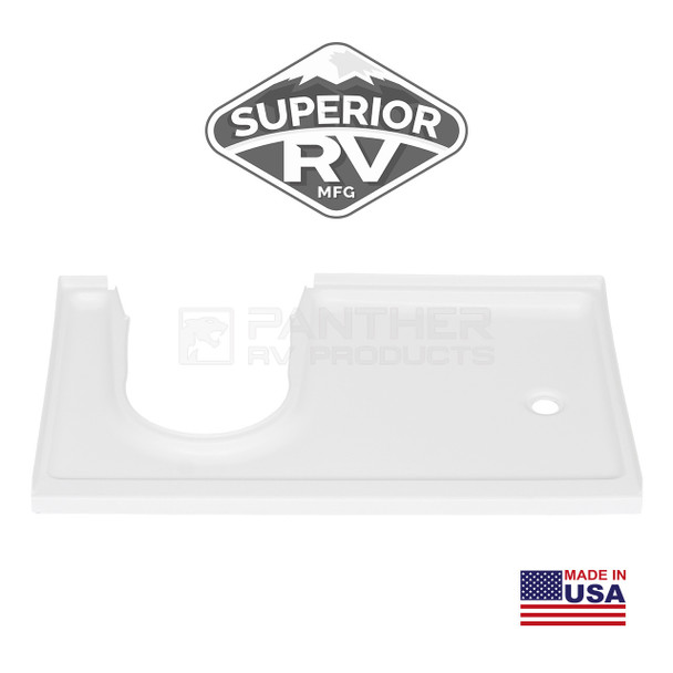 Thetford C223-CS RV Cassette Toilet - Electric Flush w/ 4527RP Shower Pan - Right Drain