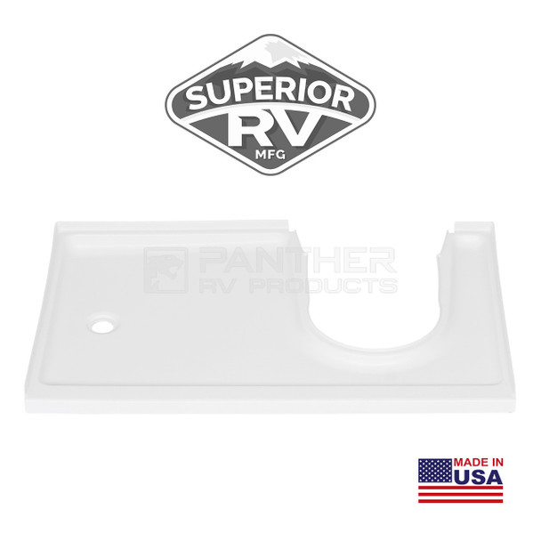 Thetford C224-CW Self-Contained Cassette Toilet - Manual Flush w/ 4527LP Shower Pan - Left Drain