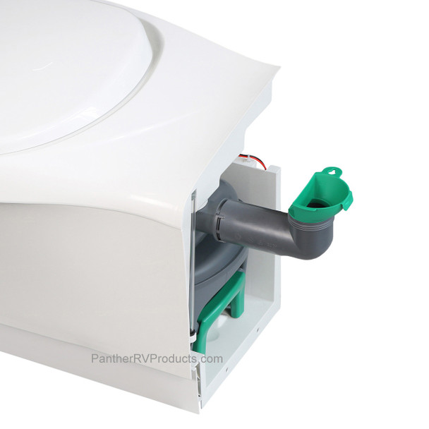 Thetford C402CL RV Self-Contained Cassette Toilet - Electric Flush - LH Cassette w/ 4227LP Shower Pan - Left Drain
