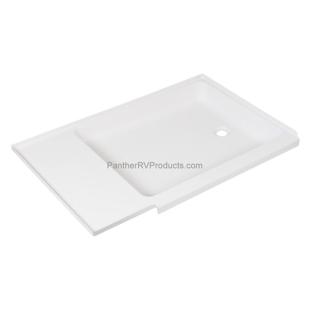 NomadicArk NA-TBW-L RV Self-Contained Bench Toilet - Electric Flush - LH Cassette w/ 4227RP Shower Pan - Right Drain