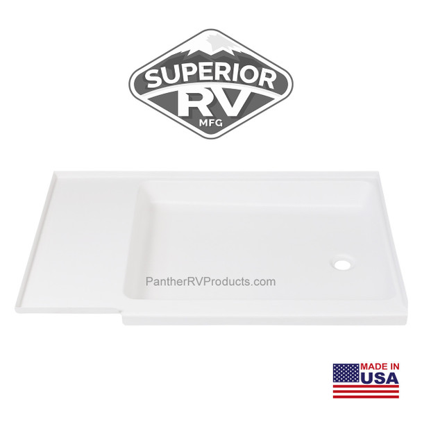 NomadicArk NA-TBW-L RV Self-Contained Bench Toilet - Electric Flush - LH Cassette w/ 4227RP Shower Pan - Right Drain