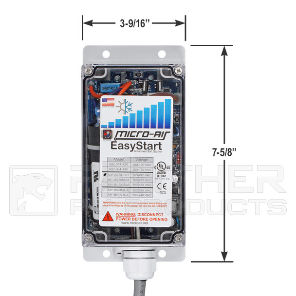 Micro-Air ASY-364-X36-BLUE EasyStart AC Soft Starter - Dimensions