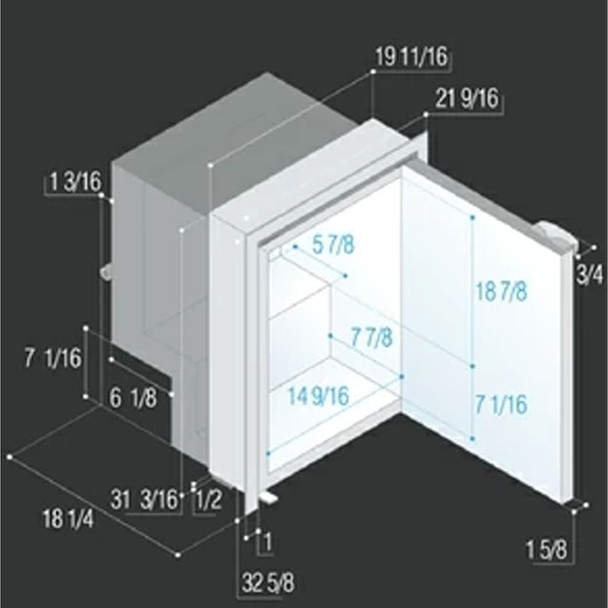 Vitrifrigo C85IBD4-F-2 RV Electric Refrigerator Freezer Black- AC/DC - 3.2 CF
