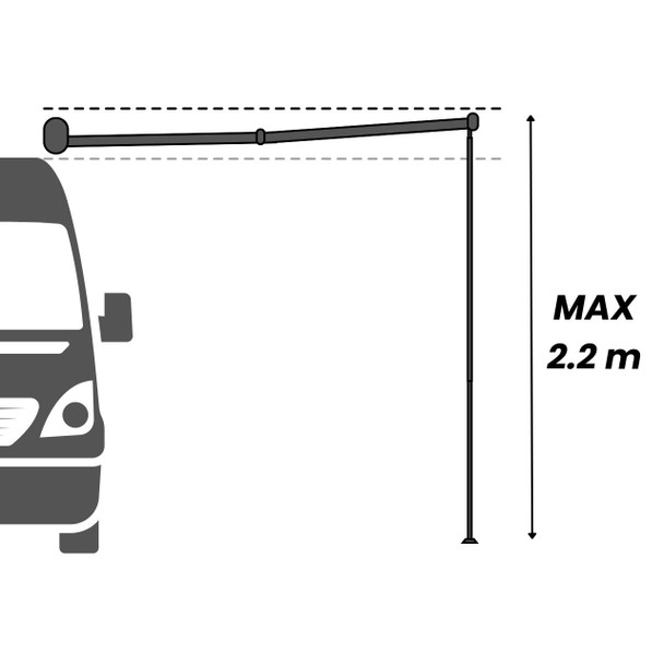 Fiamma® 08833A02R F43van Awning 2.7m (8'10") - Deep Black Case - Royal Grey Fabric