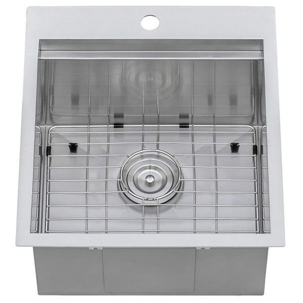 Ruvati RVH8221 Topmount Bar Workstation RV Sink - Rinse Grid