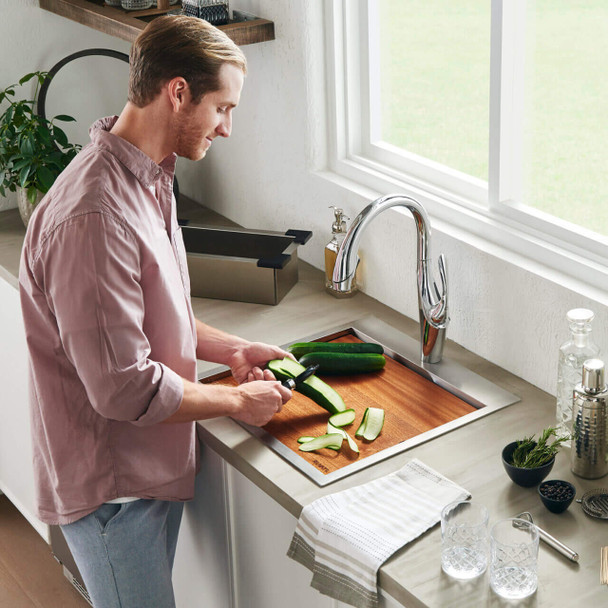 Ruvati RVH8221 Topmount Bar Workstation RV Sink - Vegetable Prep