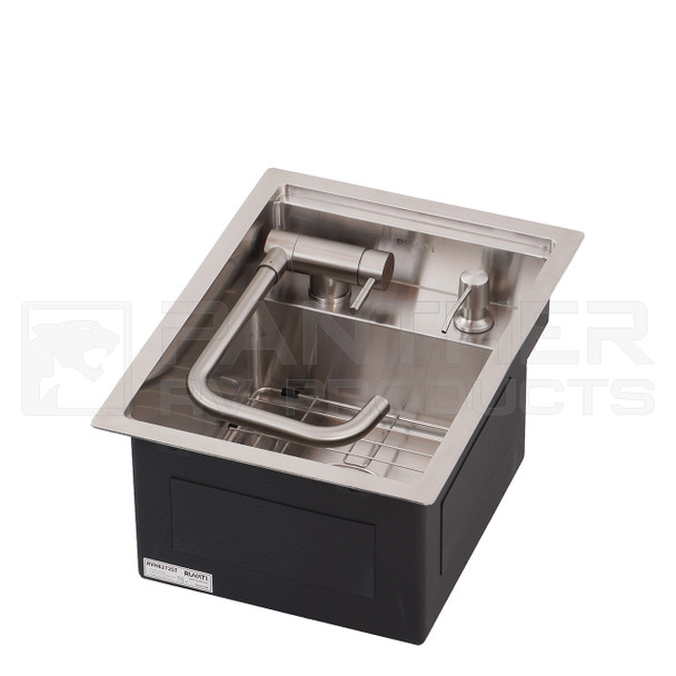 Ruvati RVH8272ST RV Sink with Concealed Faucet and Soap Dispenser - Folded