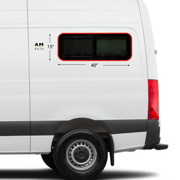 VanEssential BUNK068-BK AM Auto Stealth Bunk Window Cover - 40" x 15" - Black