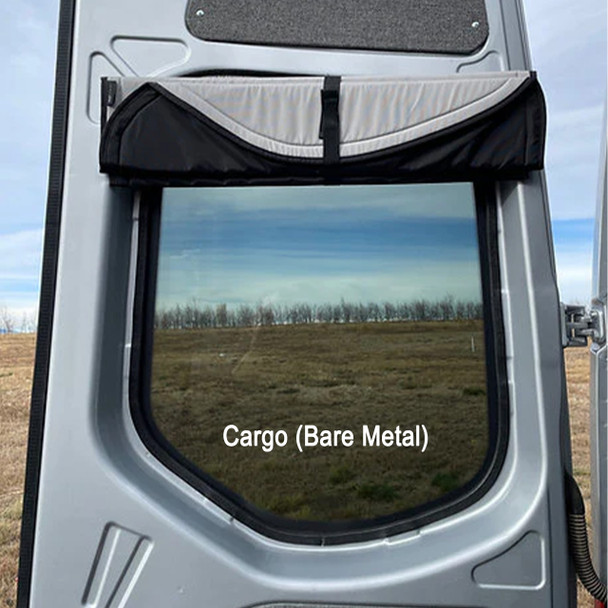 VanEssential MERC003-BK Mercedes Sprinter (2007-2018 NCV3) Stealth Rear Door Cargo Window Covers - Set of 2 - Black