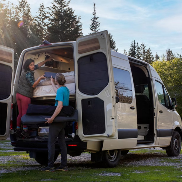 VanEssential MERC011-BK Mercedes Sprinter (2019+ VS30) Stealth Rear Door Cargo Window Covers - Set of 2 - Black