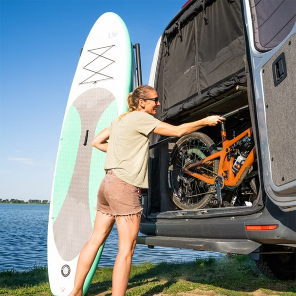 VanEssential BUGMERC01 Mercedes Sprinter Rear Door Bug Screen - Half Mesh w/ Privacy Panel - Black