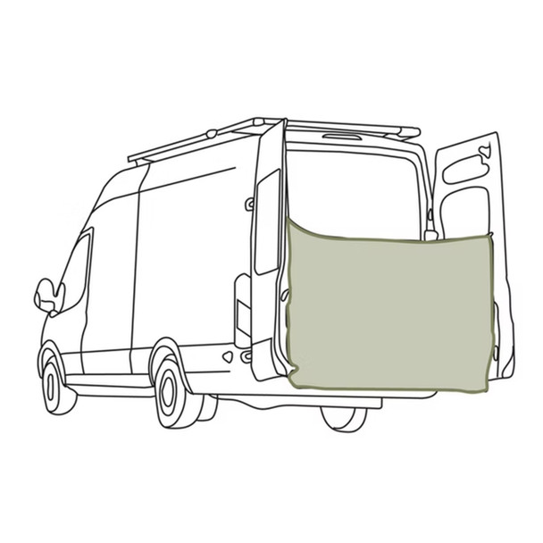 VanEssential SHOWERSCREEN Rear Door Shower Screen - Black