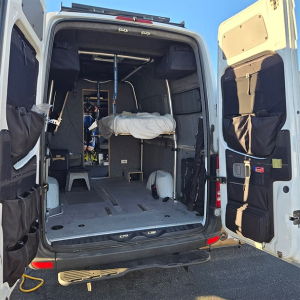 VanEssential STOREMERCMIDDLENCV3 Mercedes Sprinter (2007-2018 NCV3) Middle Rear Door Storage Panels - Set of 2 - Black