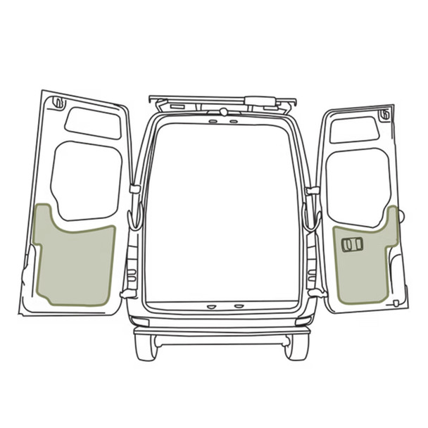 VanEssential STOREMERCLOWERNCV3 Mercedes Sprinter (2007-2018 NCV3) Lower Rear Door Storage Panels - Set of 2 - Black