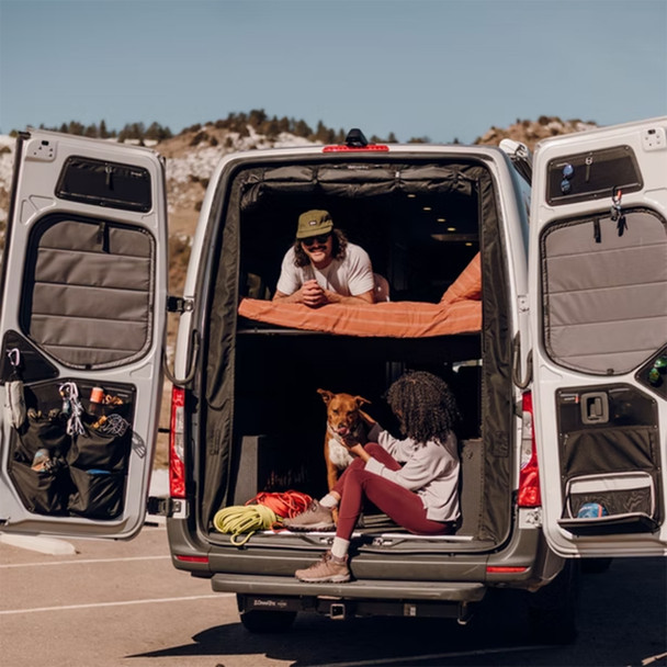 VanEssential STOREMERCLOWERVS30 Mercedes Sprinter (2019+ VS30) Lower Rear Door Storage Panels - Set of 2 - Black