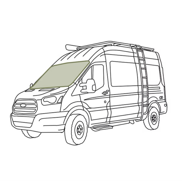 VanEssential FORD2103-BK-REF Ford Transit (2015+) Reflective Front Windshield Cover - Black