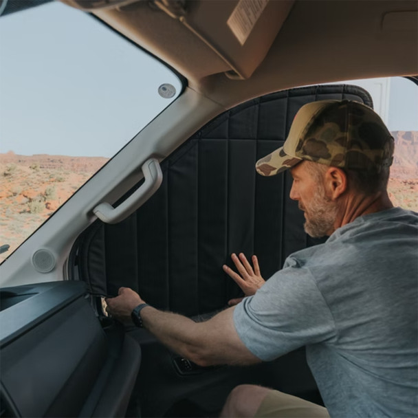 VanEssential FORD2101-BK Ford Transit (2015+) Stealth Front Door Window Covers - Set of 2 - Black