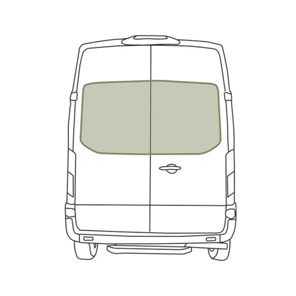 VanEssential FORD2102-BK Ford Transit (2015+) Stealth Rear Door Cargo Window Covers - Set of 2 - Black