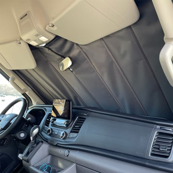 VanEssential FORD2103-BK Ford Transit (2015+) Stealth Front Windshield Cover - Black