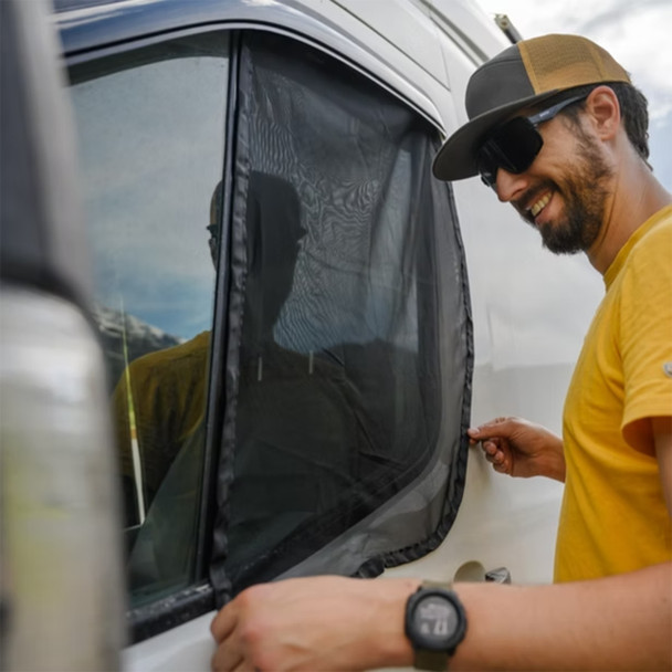 VanEssential BUGFORD06 Ford Transit Front Door Bug Screens - Set of 2 - Black