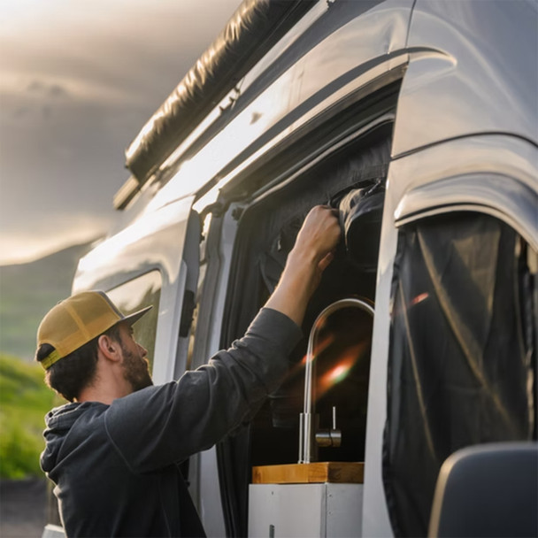 VanEssential BUGFORD04 Ford Transit Sliding Door Bug Screen - Black