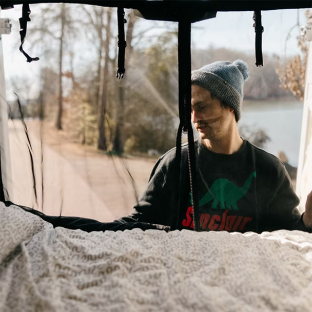 VanEssential BUGFORD05 Ford Transit High Roof Rear Door Bug Screen - Full Mesh - Black