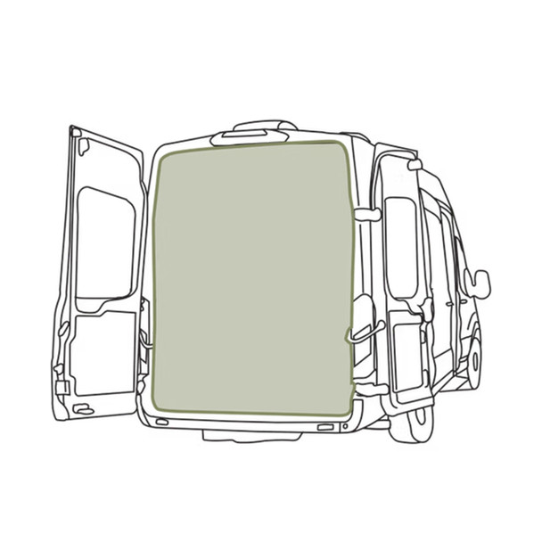 VanEssential BUGFORD03 Ford Transit Medium Roof Rear Door Bug Screen - Full Mesh - Black