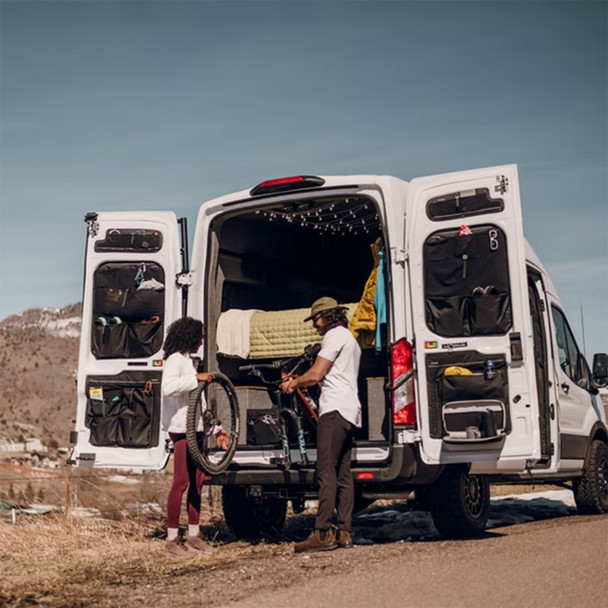 VanEssential STOREFORDUPPER Ford Transit High Roof Upper Rear Door Storage Panels - Set of 2 - Black