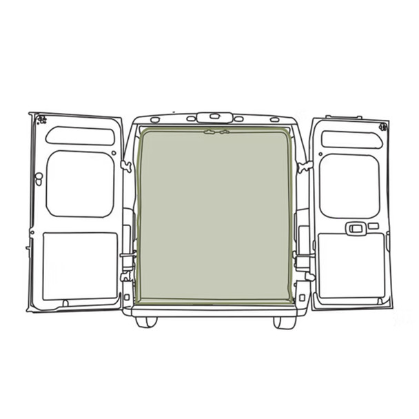 VanEssential BUGPRO01 RAM Promaster High Roof Rear Door Bug Screen - Half Mesh w/ Privacy Panel - Black