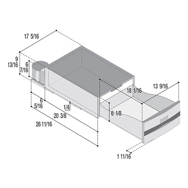 Vitrifrigo D30A Compact Drawer Fridge/Freezer - Dimensions