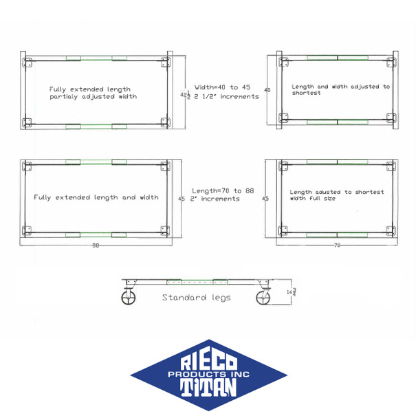 Rieco Titan 19414 Universal Truck Camper Dolly - 15" Legs