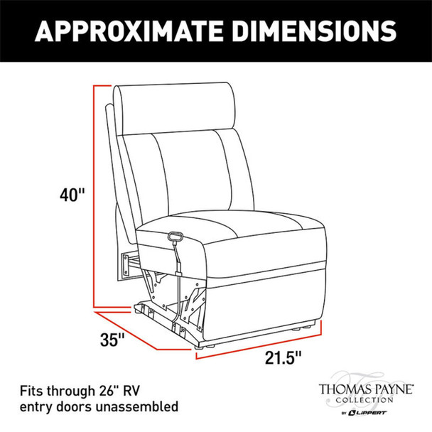Thomas Payne RV Heritage Theater Seating Armless Recliner - Grummond