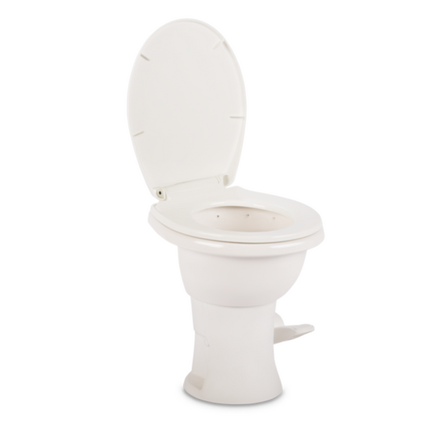 Dometic™ Complete 410 Tall Gravity Flush Toilet - Porcelain - Foot Flush - White