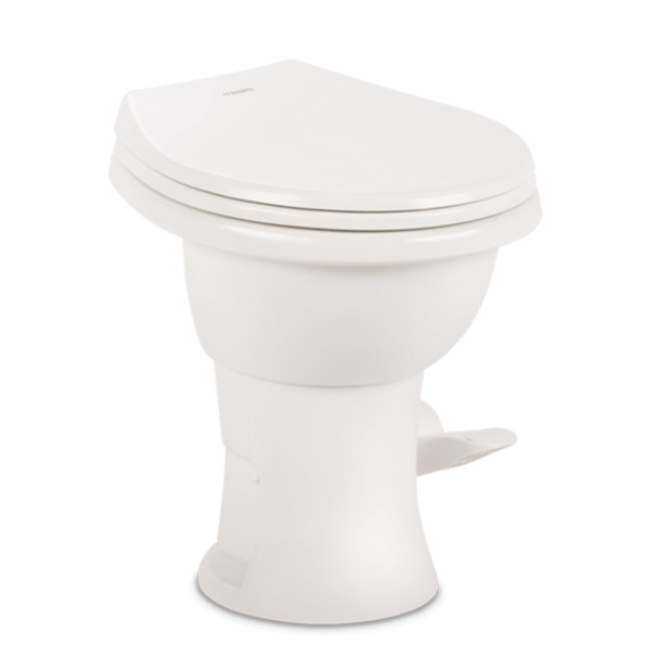 Dometic™ Complete 410 Tall Gravity Flush Toilet - Porcelain - Foot Flush - White