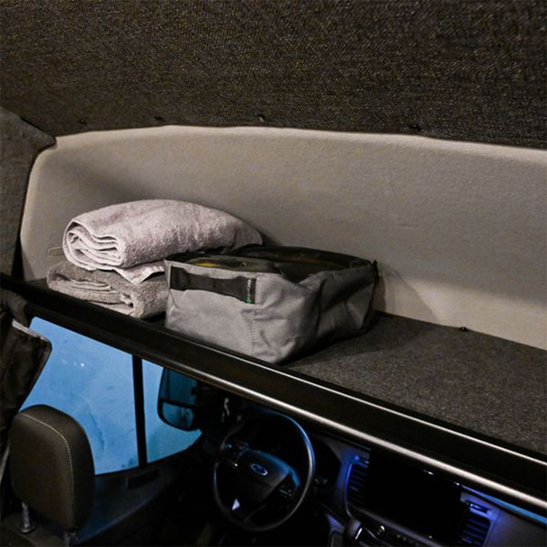 VanEssential FORDHEADSHELF Ford Transit (2015+, No Factory Grab Handles) Headliner Shelf