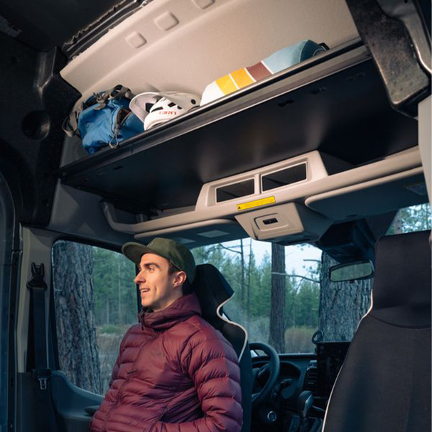 VanEssential FORDHEADSHELFGH Ford Transit (2015+, w/ Factory Grab Handles) Headliner Shelf