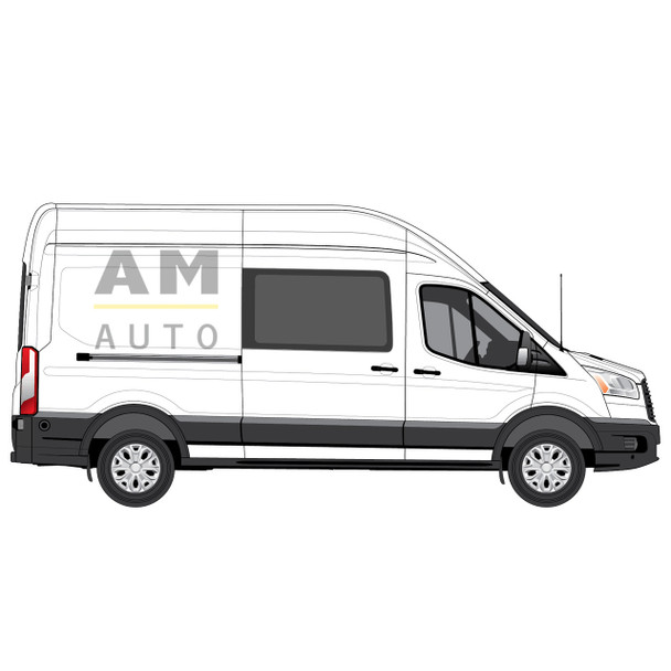 AM Auto FT14-RS1-BL1 Ford Transit Passenger's Side Bonded Sliding Door Window - BLEMISHED