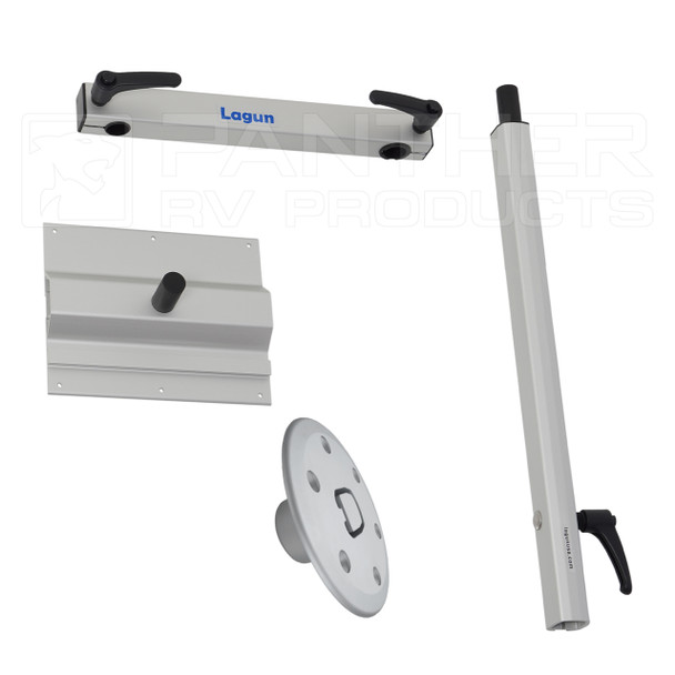 Lagun LAG-444 Original Adjustable Dining Table Leg System w/ Recessed Floor Base - Tall Height