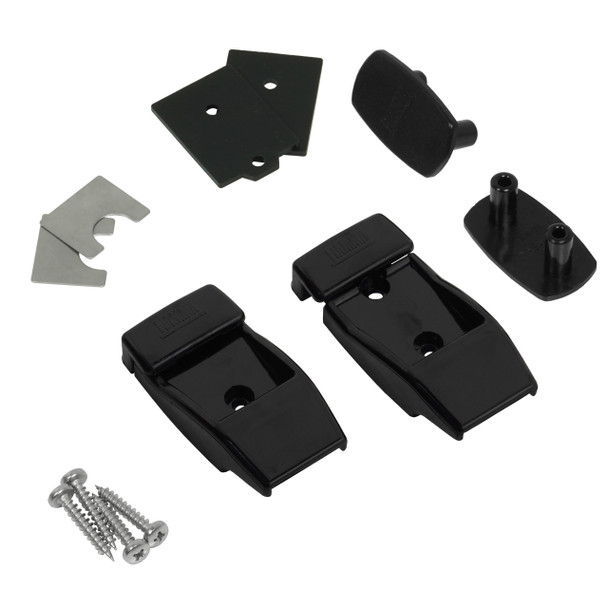 Fiamma® 98655H176 Plastic Wall Brackets for Awning Legs - Black