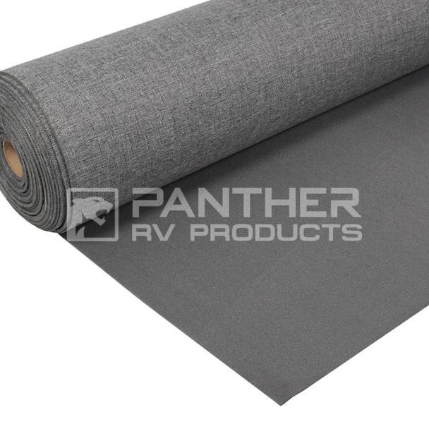 Marathon Plus MARP1010-BL1 Grey Heather Tweed 54" Wall Panel Fabric w/ Padding - 1 yd. Piece - BLEMISHED
