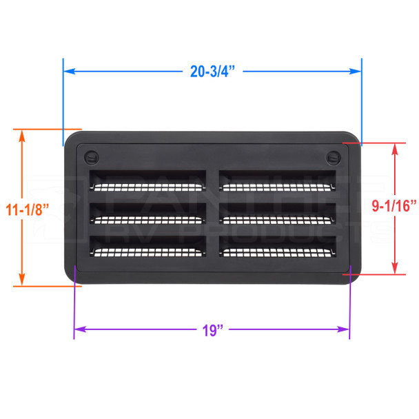 Star D RV Refrigerator Vent and Access Door - Black