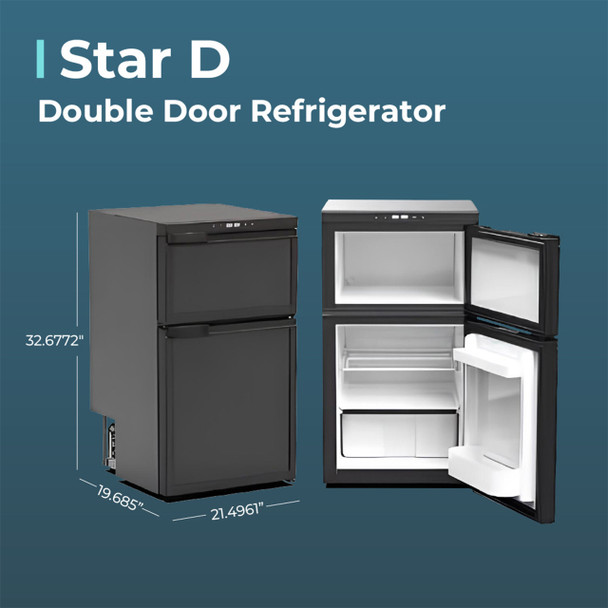 Star D DR80 Electric Fridge/Freezer - DC Only - Black - 2.8 cu. ft.