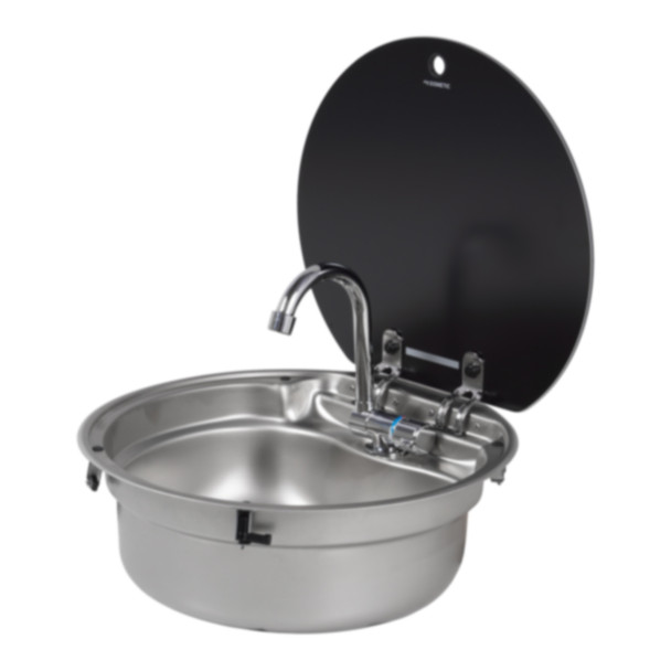 Dometic™ SMEV VA7306US Round Sink w/ Glass Lid and SUP-542 Faucet