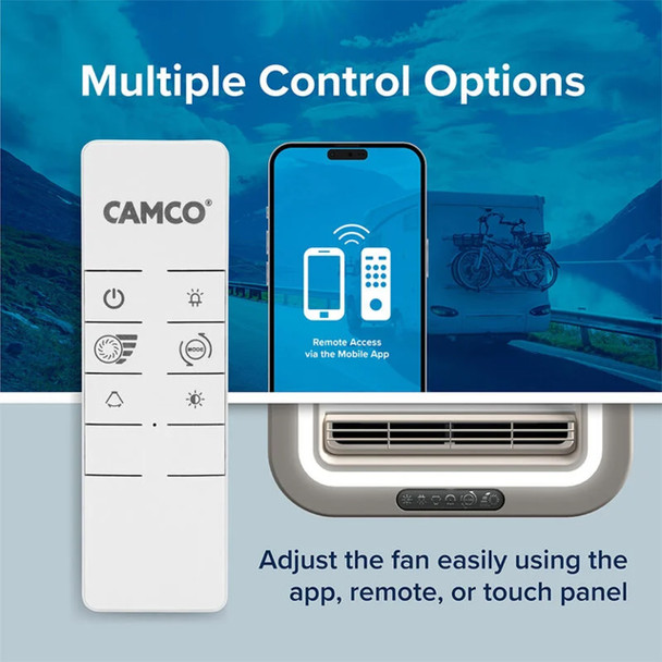 Camco 40460 Powered RV Roof Vent w/ Skylight - White