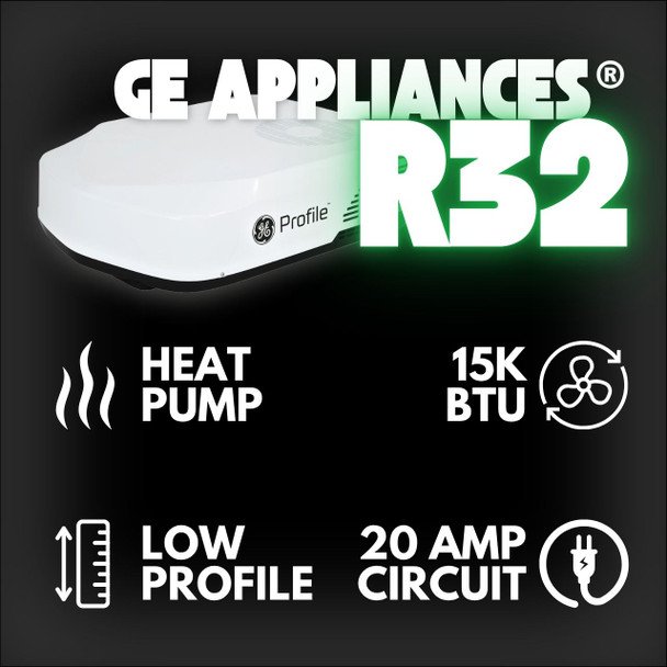 GE® Profile™ PLHS15XAHW R32 RV Low Profile Deluxe Plus Air Conditioner w/ Heat Pump - White