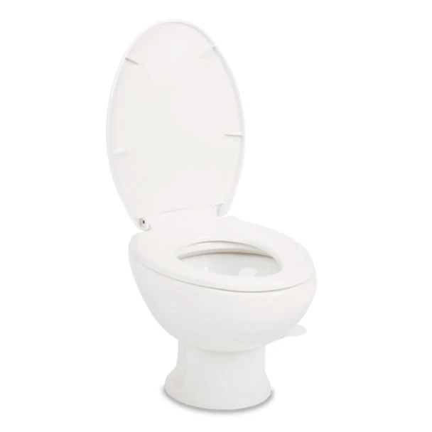 Dometic™ Platinum 421 Short Elongated Gravity Flush Toilet - Porcelain - Foot Flush - White