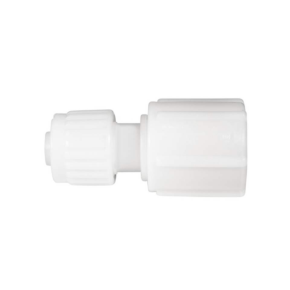 RV Fresh Water Plumbing Coupling 3/8" Tube ID x 3/8" NPT Polypropylene