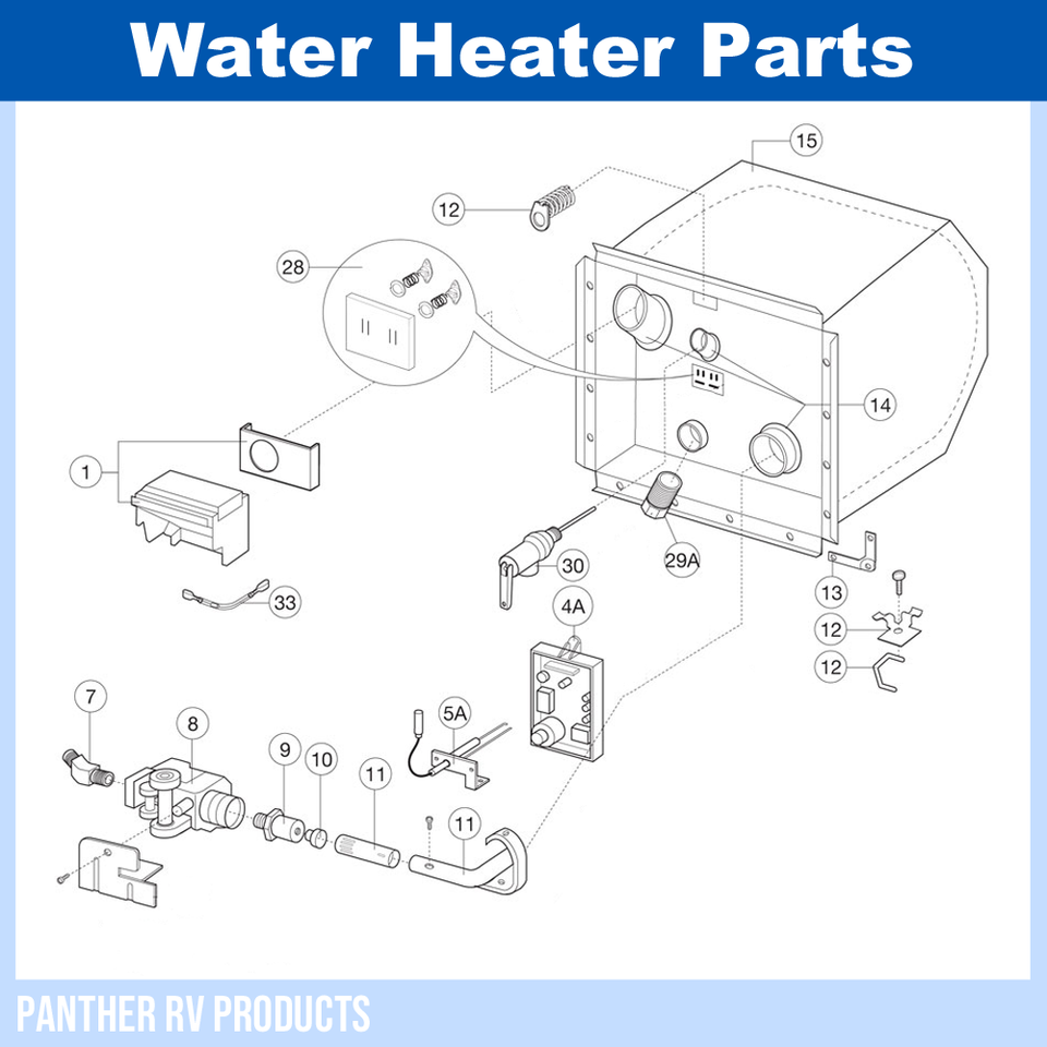 Dometic™ Atwood G6a 6e Rv Water Heater Parts Breakdown