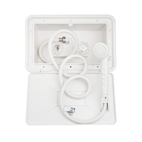 Dura Faucet DF-SA170-WT RV Exterior Shower Box Kit - White