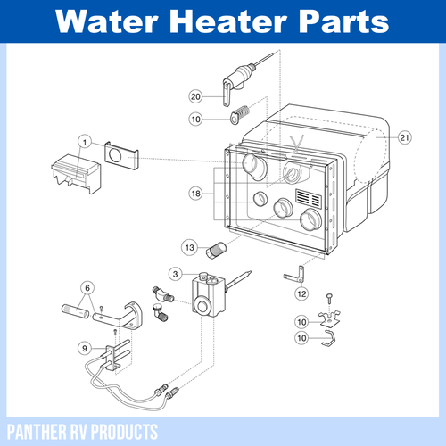 Dometic™ Atwood G6A-6 RV Water Heater Parts Breakdown